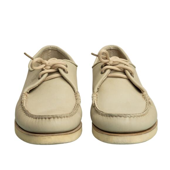 Mens Vintage Designer Sperry Captain\'s Casual Lace-Up Oxford Loafers -Cream -EUC main image 4